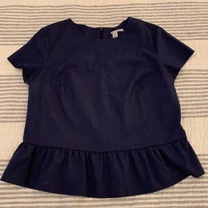 Ink blue denim blouse